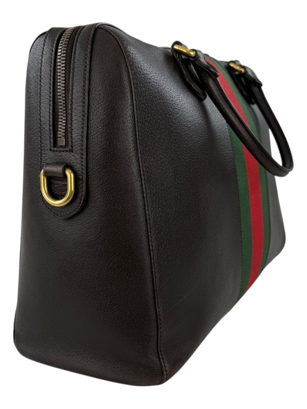 Gucci Calfskin Leather Medium Web Stripe Satchel Bag - Picture 3 of 13